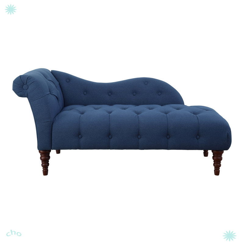 Méridienne capitonnée moderne traditionnelle 1pc, Tissu bleu