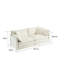 Salon en chenille blanche moderne - 2 avec 4 coussins en bois et tissu d'ameublement