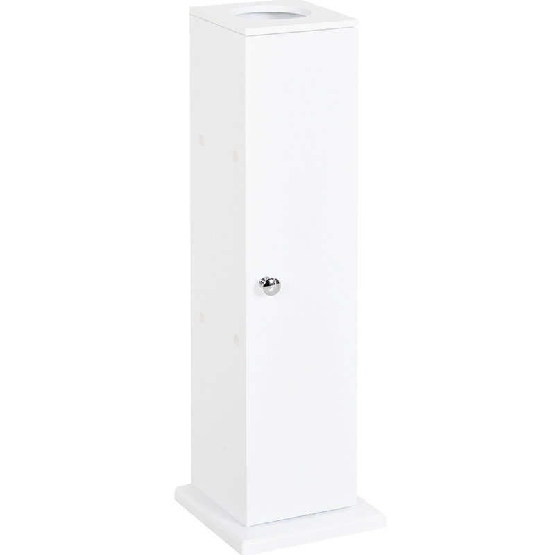 Armoire de salle de bain blanche - Petit rangement pour papier hygiénique de coin avec tablettes
