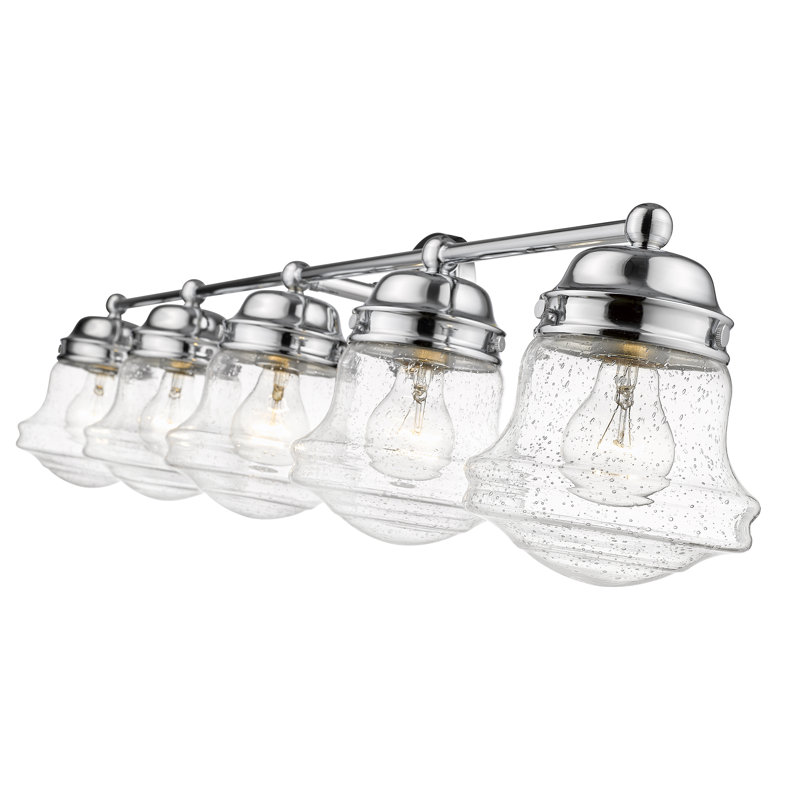 Éclairage de salle de bain à intensité variable 5 lumières Leedy, Chrome