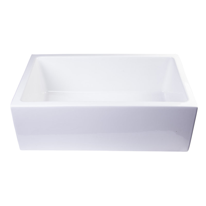 30'' L Single Bowl Fireclay Kitchen Sink, White