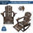 Outdoor HDPE Folding and Rocking Adirondack Chair With Double Cup Holder and Ottoam -702992264