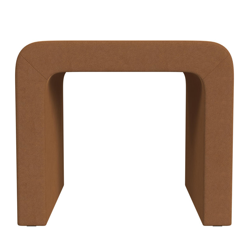 Rust Velvet Arch Ottoman with Cushioned Top