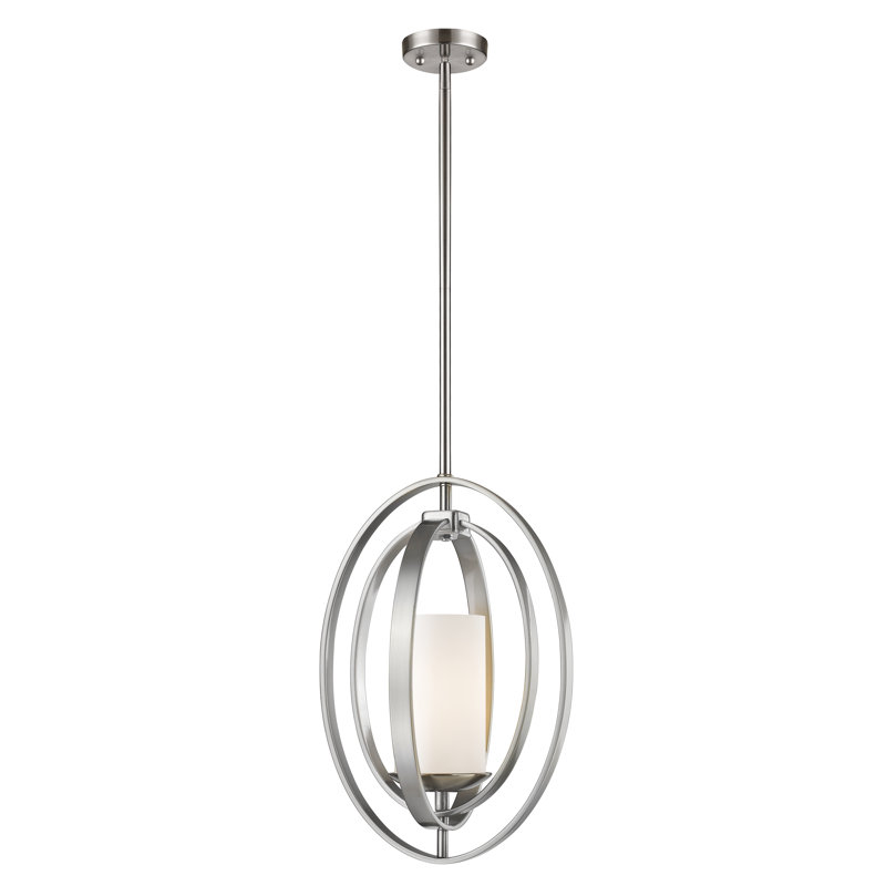 Kiara 1 - Light Single Pendant, Brushed Nickel, 17.5" H x 11.38" W x 9" D