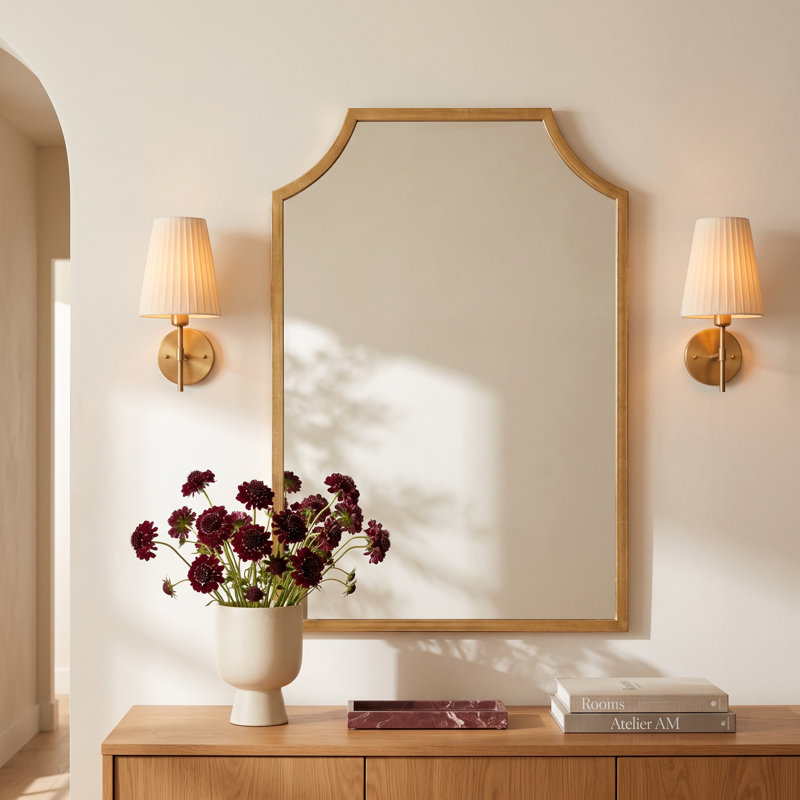 Simone Metal Arch Mirror, Gold