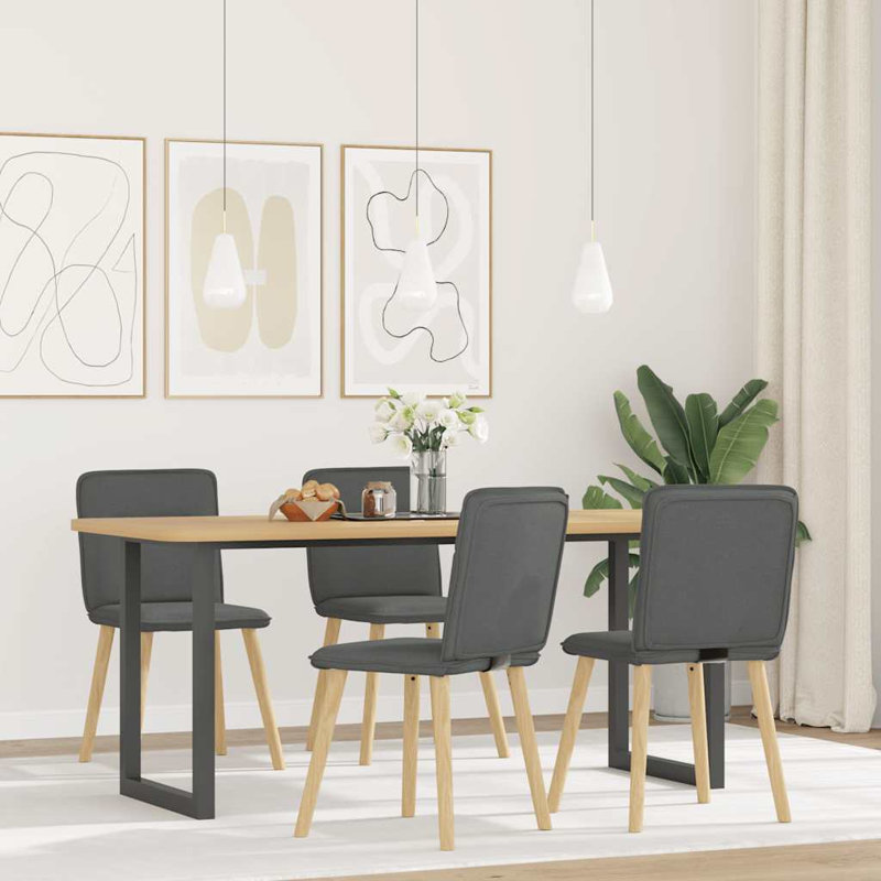 Ensemble de 4 chaises de salle à manger Vidaxl gris foncé