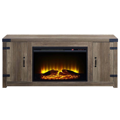Tobias 54" Fireplace, Rustic Oak Finish