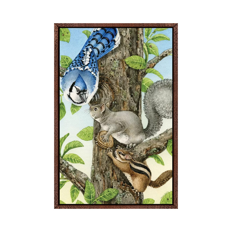 Nutty Situation by Tracy Lizotte - Painting on Canvas, 66.04cm H x 45.72cm W x 3.81cm D, Classic Brown Wood Framed