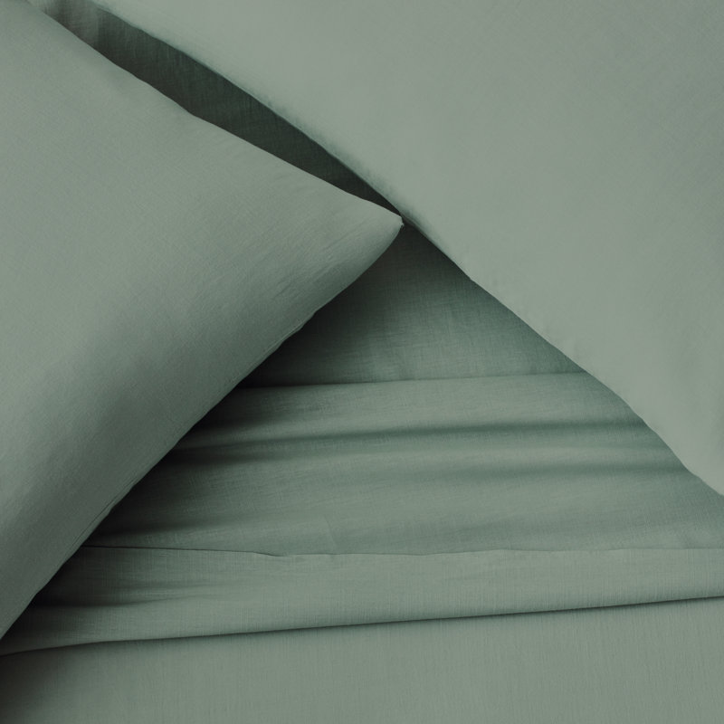  Ensemble de draps 100% coton Gennessee, Vert, Super King