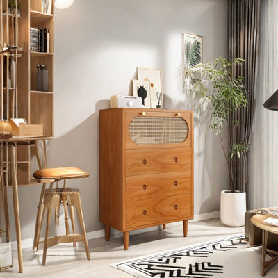 Élégante armoire de rangement en rotin