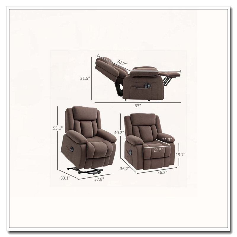 Fauteuil de massage pour personnes âgées, Brun antique