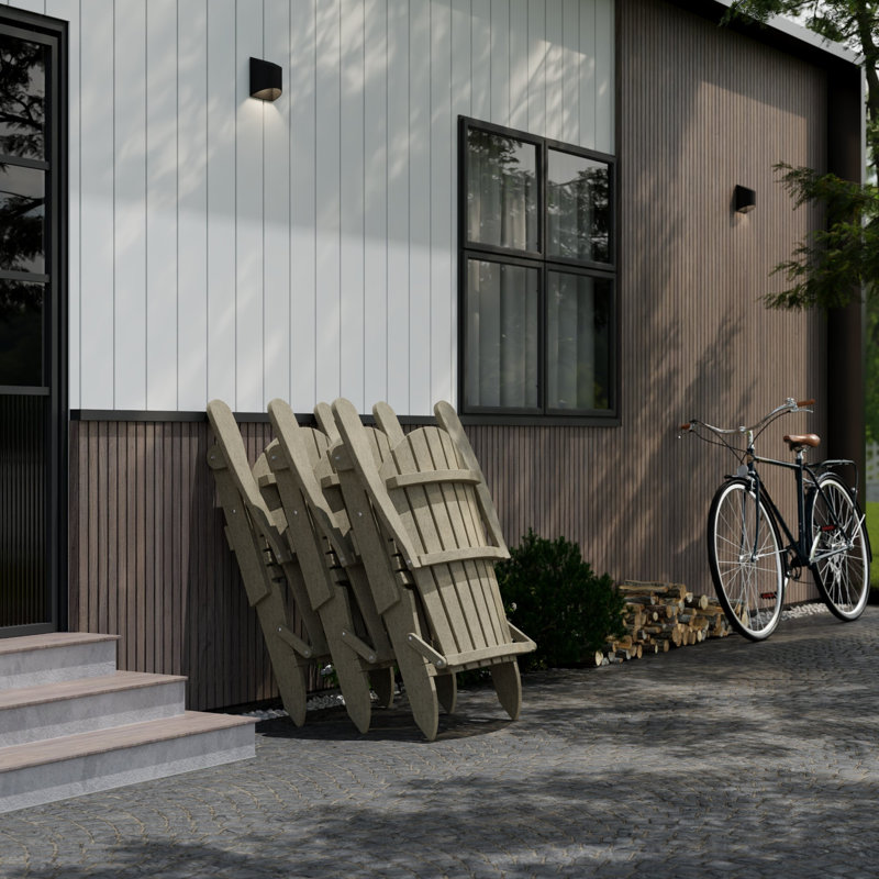 Heritage Folding Adirondack Chair, Weathered Wood