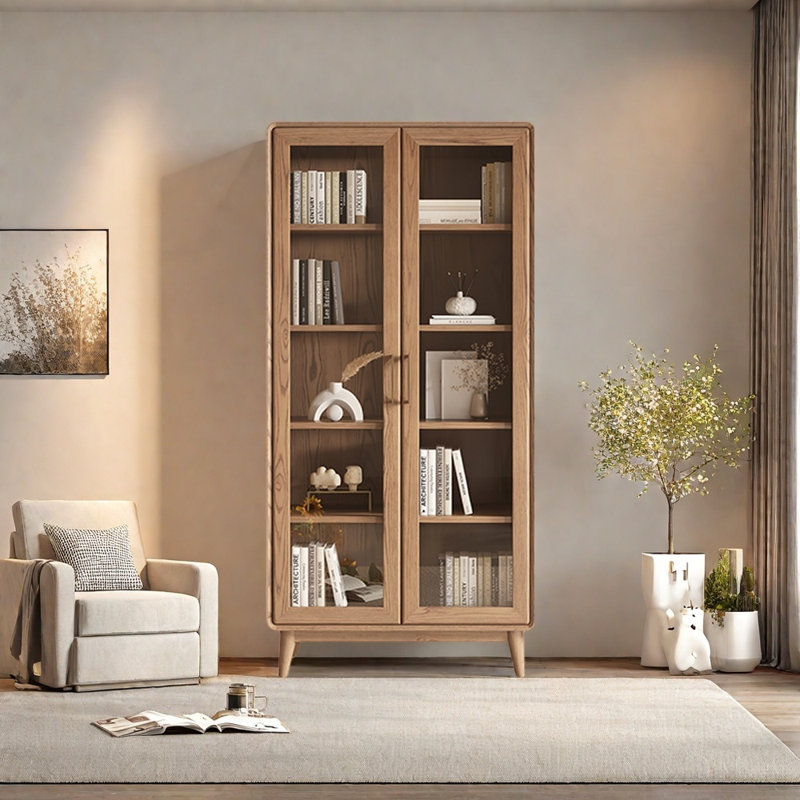 Modern simple style solid wood bookcase