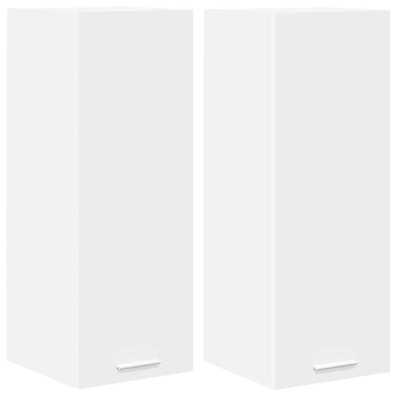 Vidaxl Hanging Cabinet Riga 2 Pcs Smoked Oak And White 30 X 31 X 80 Cm, White