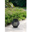 8.7X8.7X9.8" Black Poly Rattan Lantern With White LED Candle