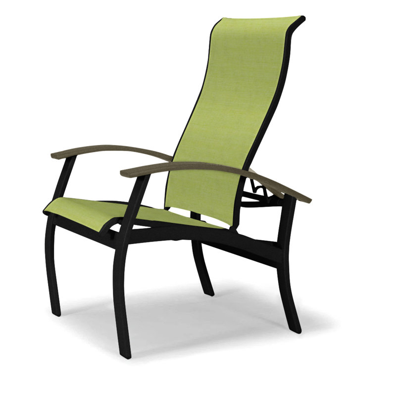 Chaise de patio Askar, Beachwood, Lime 38D Sunbrella®, Noir texturé