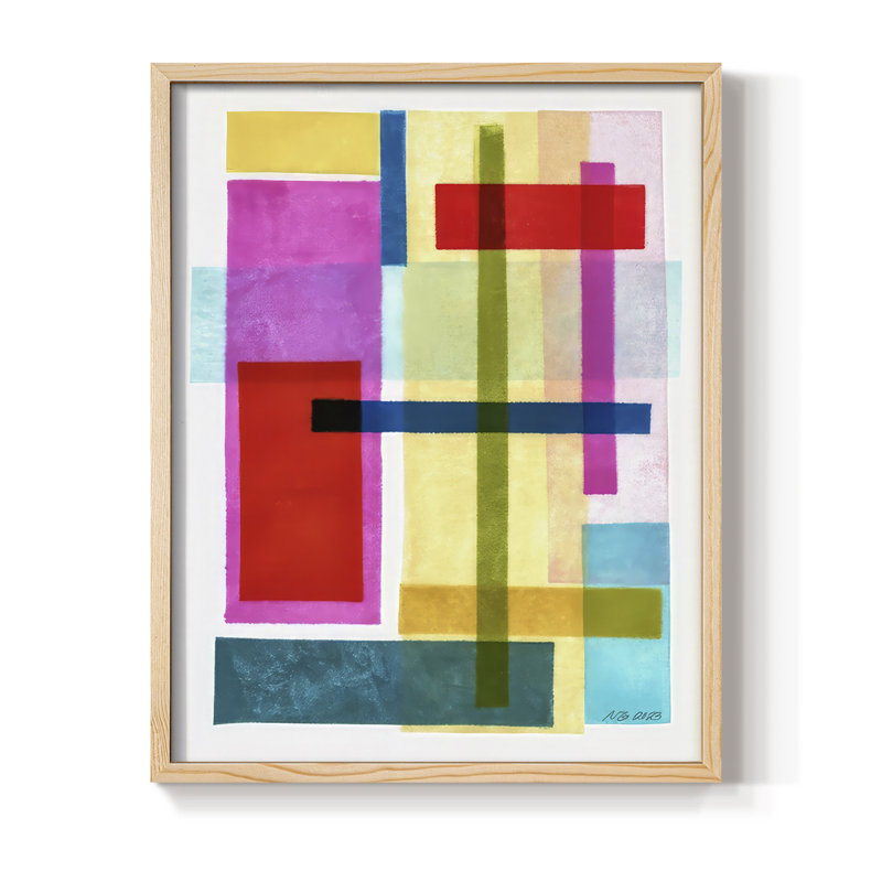 Spectrum II Framed Print - Solid Wood, Natural, 11" H x 9" W