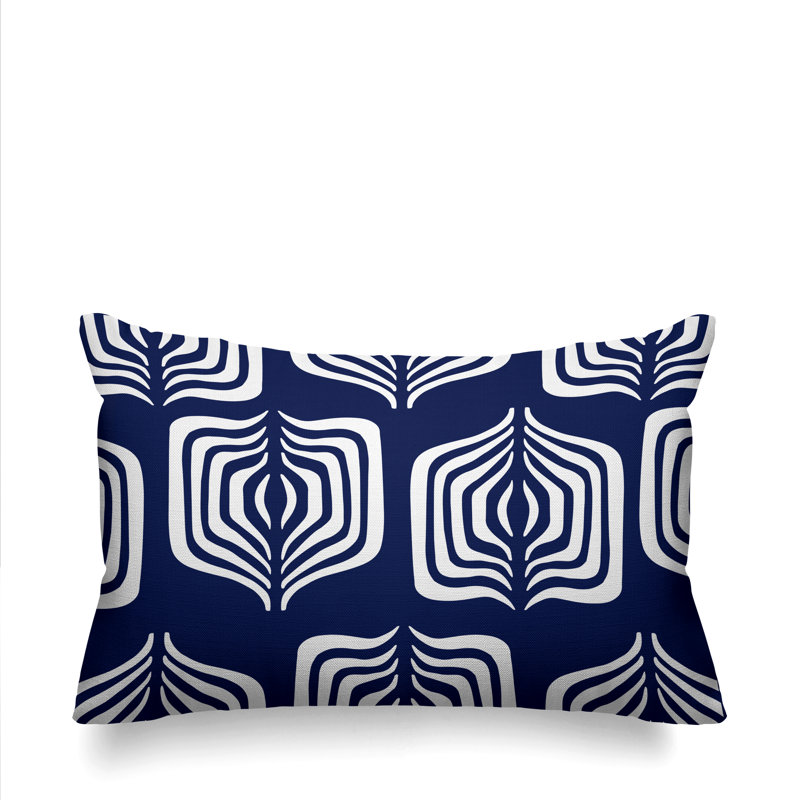 Housse et insert de coussin rectangulaire d'extérieur Dale Tribal, Bleu marine