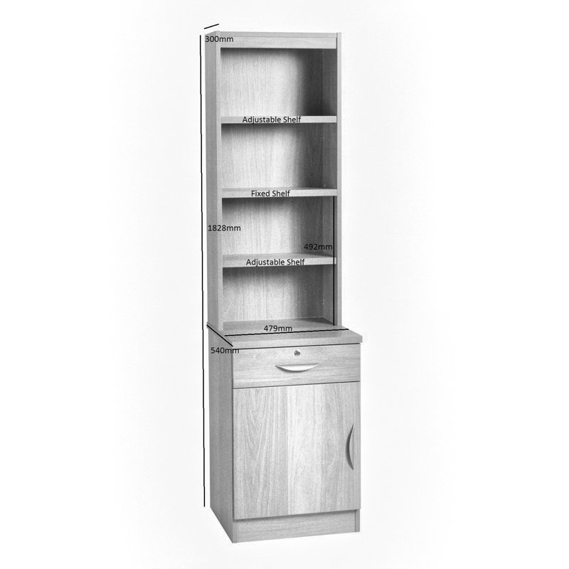 Remus 1 -Door 1 -Drawer Storage Cabinet, English Oak