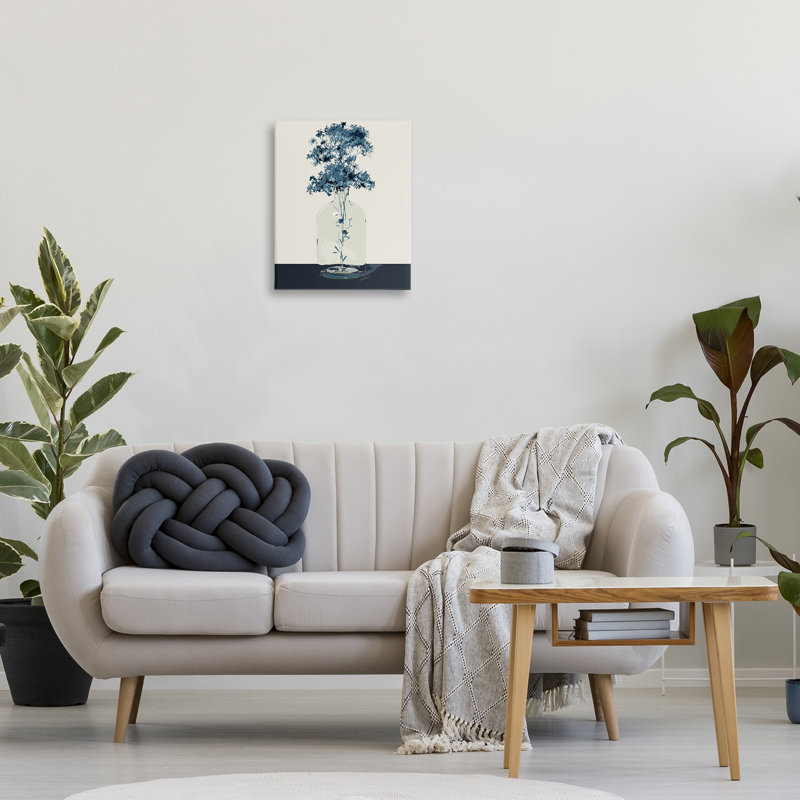 "Blue Nature Sprigs", art mural sur toile par Carol Robinson, H 20 po x l 16 po