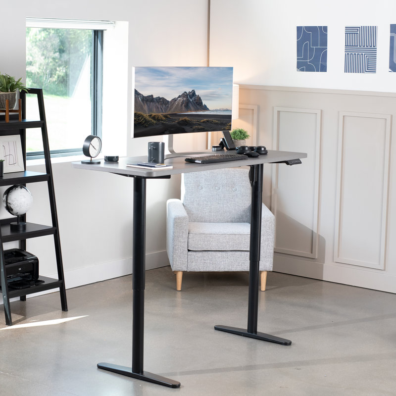 VIVO Electric Single Motor Stand Up Desk Frame (Frame Only), Black
