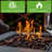28in Outdoor Propane Fire Pit Table, 50,000BTU, Outside Gas Dinning Fire Table with Lid, Rattan & Wicker-Look, Lava Stone, ETL Certification, with Adjustable Flame Apply to Garden Patio Backyard