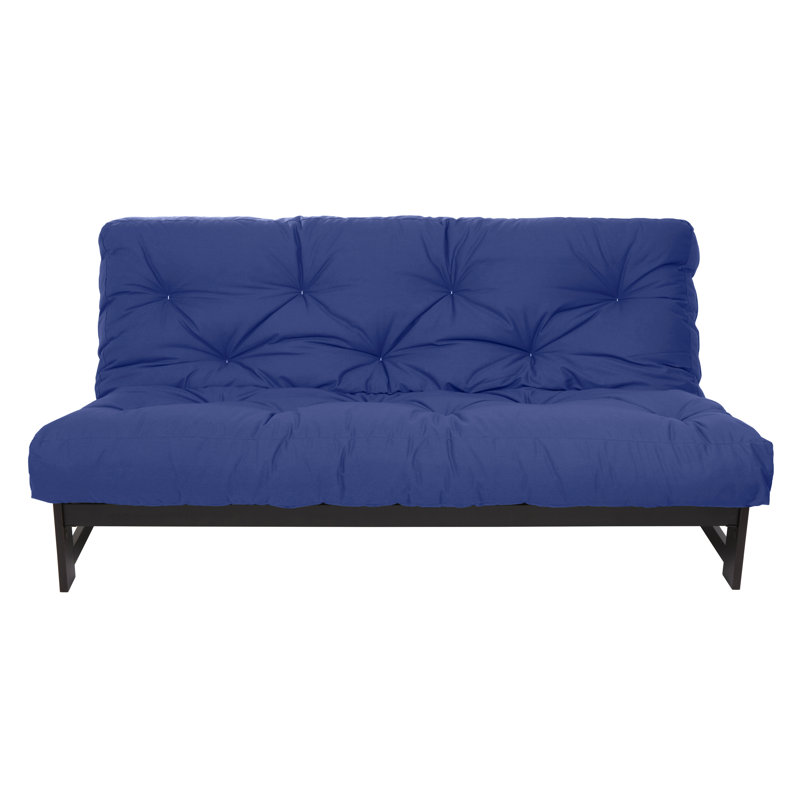 Matelas de futon en coton Boylston, Bleu, Double