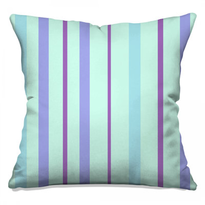 Purple Blue Vertical Stripes Double Sided Throw Pillows