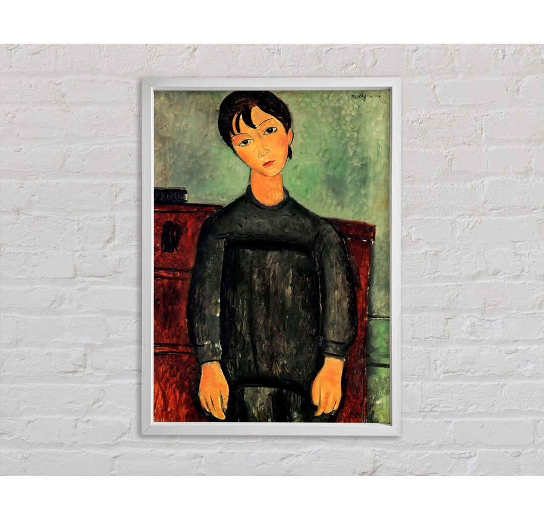 Modigliani Girl With A Black Robe - Einzelner Bilderrahmen Kunstdrucke auf Leinwand