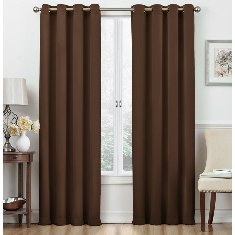 Frohna Room Darkening Curtain Pair, Chocolate