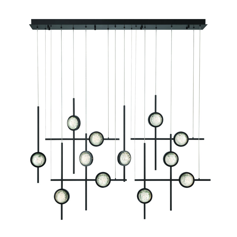 Lustre à 12 lumières Barletta, Noir mat