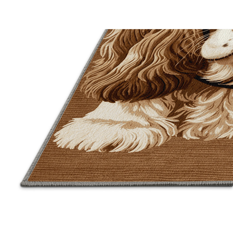  Tapis lavable avec épagneul Springer English, Carré 5 pi