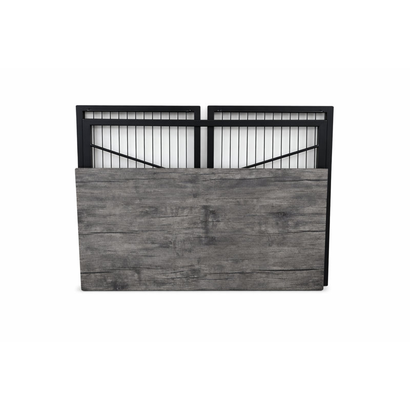 Zynix Bureau pliant de 40 po et table de travail pour petits espaces, chêne gris et noir