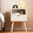 White Modern Minimalist Style Bedside Table