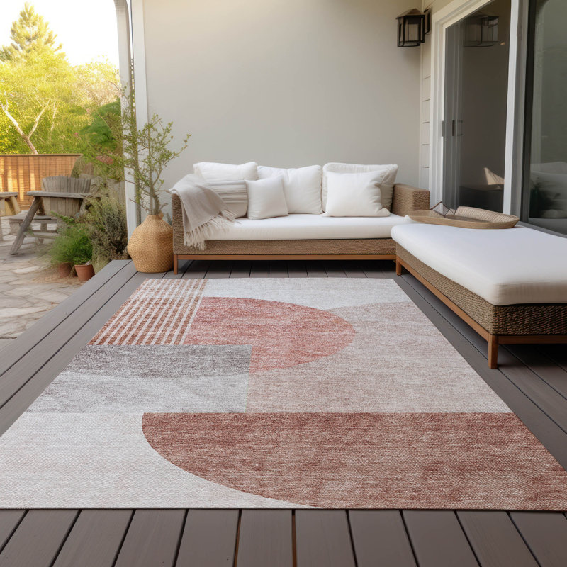 Melania Abstract Indoor / Outdoor Rug, Rectangle 5' x 7'6"