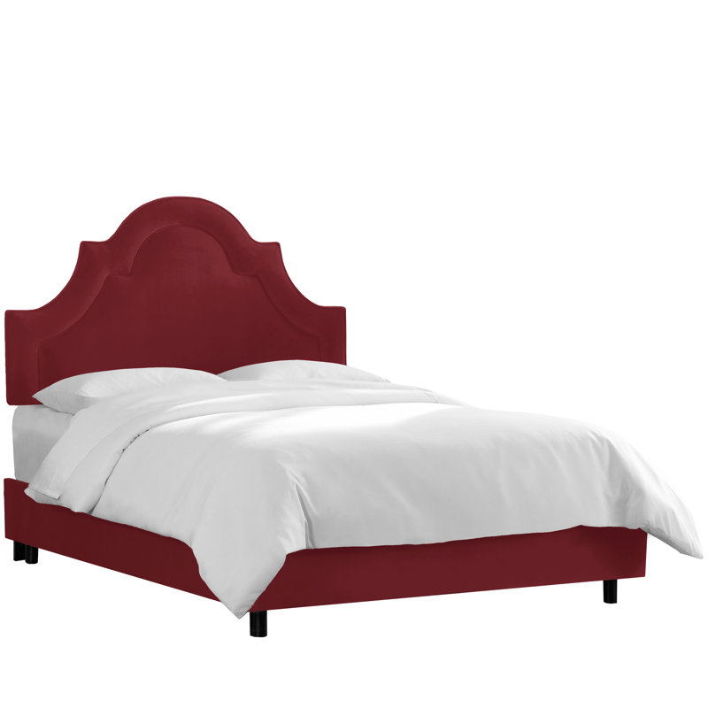 Avione Upholstered Standard Bed, Queen, Classic Berry Velvet