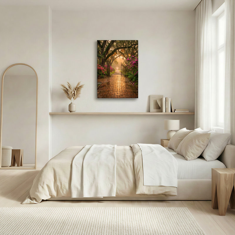 Ensemble de 1 tableau sur toile « Chemin de jardin », H 18 po x l 12 po, Toile tendue