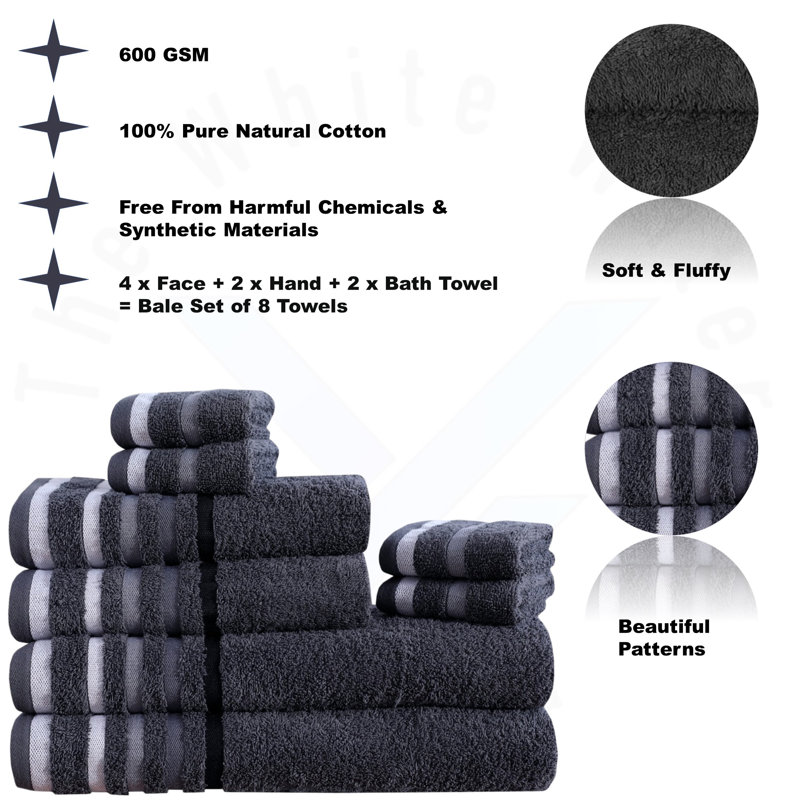 100% Cotton Mulit-Size Set, Charcoal