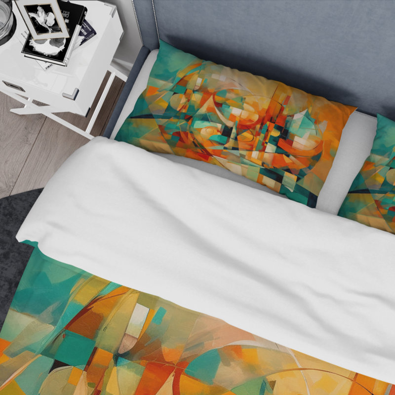 Ensemble de housse de couette en microfibre / polyester Abstracting The Cubist Form IV Bedding