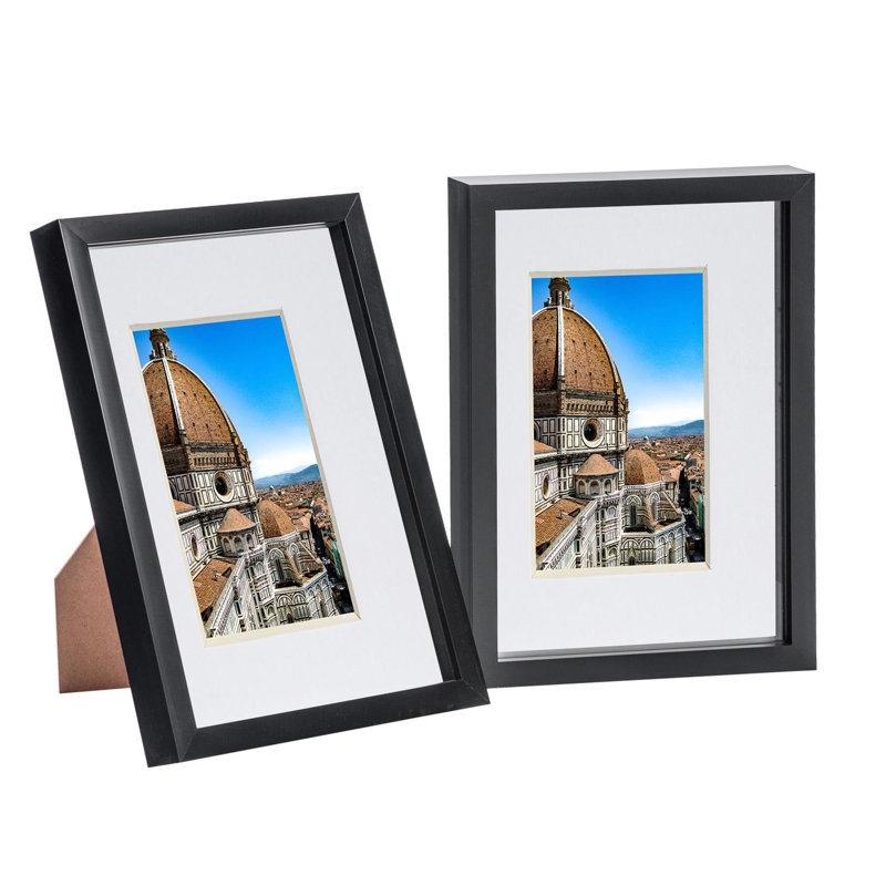 3D Box Photo Frames with A5 Mounts - A4 (8" x 12"), Black