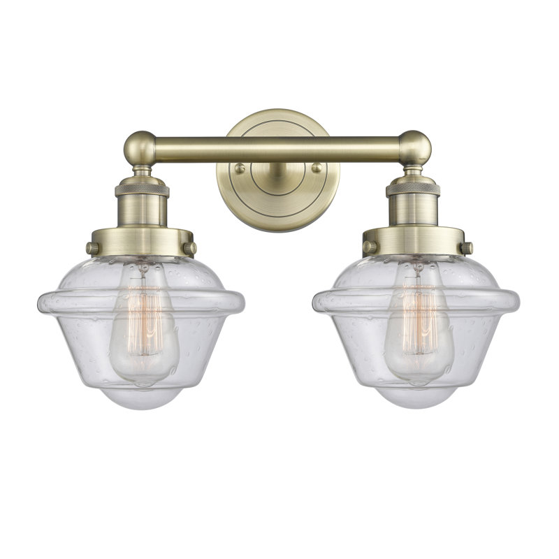 Éclairage pour meuble-lavabo à 2 lumières à intensité variable Grourke, Bullé, Laiton antique
