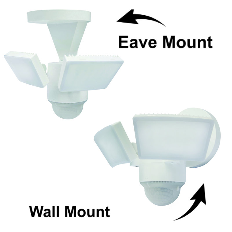 White Dual Head LED Outdoor Security Flood Light
