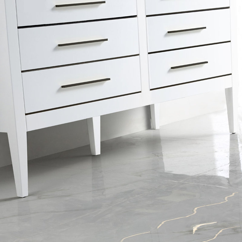 Base de meuble-lavabo double 60 po seulement, Blanc/Noir