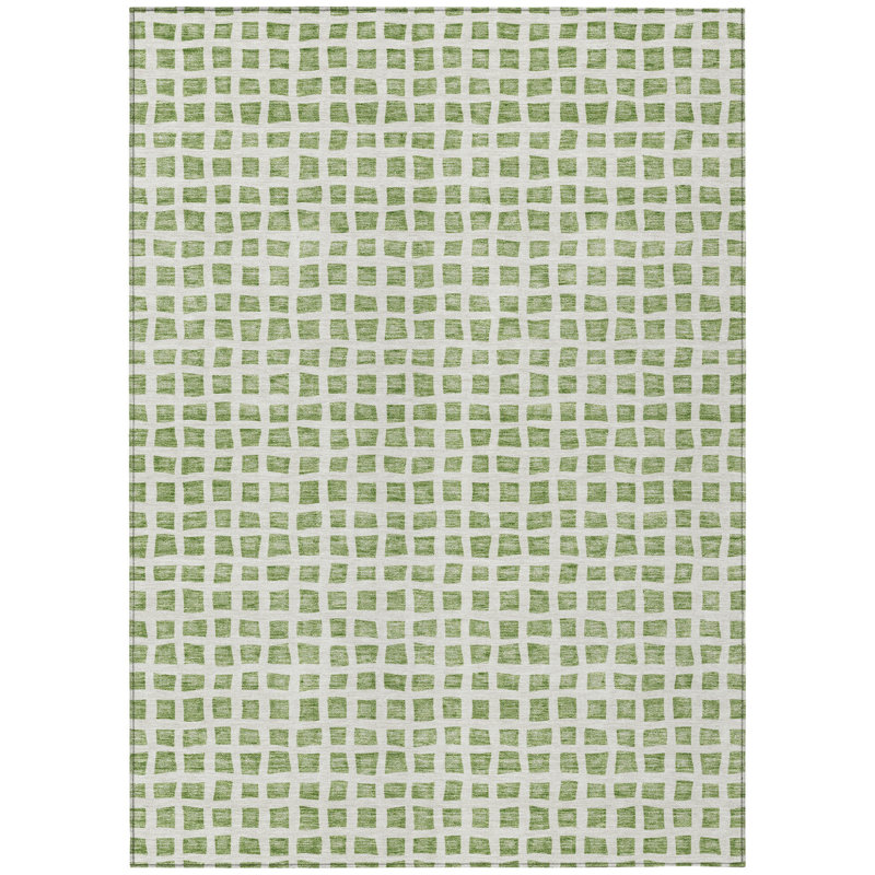 Tapis ivoire lavable intérieur / extérieur géométrique, Rectangle 5' x 8'