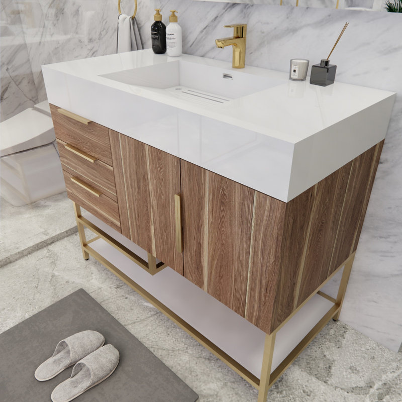 Ensemble de meuble-lavabo simple 42 po Glasgow, Chêne blanc foncé