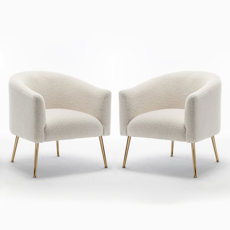 Hisakazu Upholstered Barrel Chair, Gold