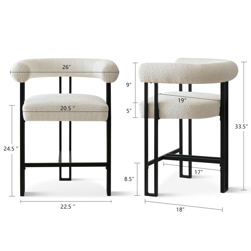Snotra Boucle Upholstered Counter Stool