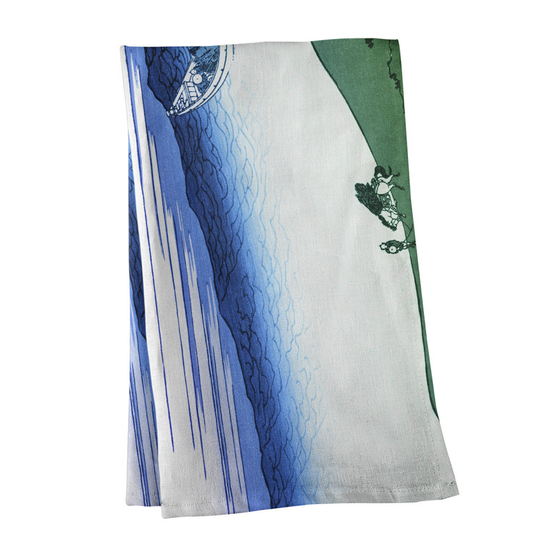 Hague Tea Towel Kitchen Towel, Cotton Twill, Purple/Green
