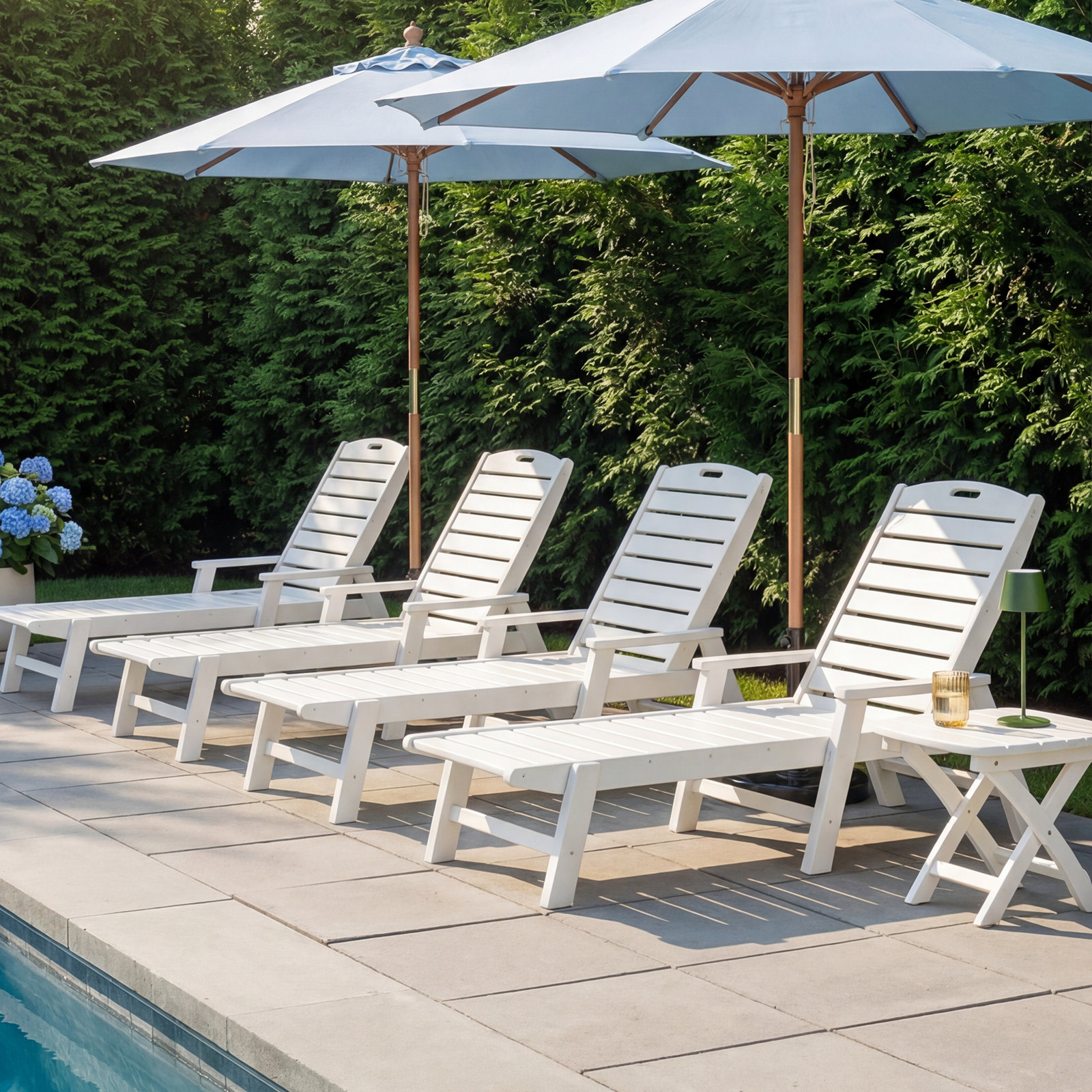 POLYWOOD® Nautical 27" Patio Chaise Lounge, White