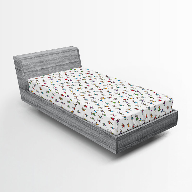 Multicolore Ambesonne, Drap-housse de taille simple
